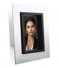Elegant 4x6 Polished Silver Modern Finish Picture Frame with Wood Black Trim